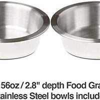 PetFusion - Cuencos elevados para perros, cuencos para gatos (4 pulgadas, 8 pulgadas de altura), bambú con sello resistente al agua. Cuencos elevados de acero inoxidable de grado alimenticio de EE. UU. - BESTMASCOTA.COM