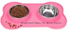 Hubulk - Cuencos para perros, 2 cuencos de acero inoxidable con alfombrilla de silicona antideslizante antiderrames + cuencos de agua y alimentos para alimentar perros pequeños, medianos, grandes, gatos, cachorros - BESTMASCOTA.COM