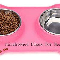Hubulk - Cuencos para perros, 2 cuencos de acero inoxidable con alfombrilla de silicona antideslizante antiderrames + cuencos de agua y alimentos para alimentar perros pequeños, medianos, grandes, gatos, cachorros - BESTMASCOTA.COM