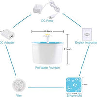 Shinea - Fuente de agua para gatos, 1,6 L, dispensador automático de agua para mascotas, saludable e higiénico, muy silencioso para gatos, perros, múltiples mascotas - BESTMASCOTA.COM