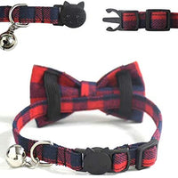 Malier 4 Pack Cat Collar Breakaway with Classic Plaid Bow Tie with Bell Perfact for Cats Kitty Kitten, Adjustable from 6.3~10.2 inch - BESTMASCOTA.COM