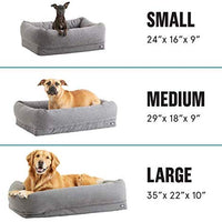 BarkBox - Cama de espuma viscoelástica para perro, alivio de articulaciones ortopédicas de felpa, 2 – 1 caja o cama de almohada, lavable a máquina + funda extraíble; forro impermeable, incluye juguete chirriador - BESTMASCOTA.COM