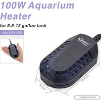 Hygger Mini calentador sumergible para acuario, 50 W, 100 W, LED ajustable, pantalla digital de temperatura, pequeño calentador de tanque para tortuga, Betta, peces, calentador de agua con protección - BESTMASCOTA.COM