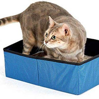 Cat Travel Cage Portable for Car Foldable Cat Cage Kennel for Indoor Outside Large Small Cats Enclosure Cage with Litter Box, Silicone Bowls, Toys Feather Teaser Wand, 32”x19”x19” - BESTMASCOTA.COM