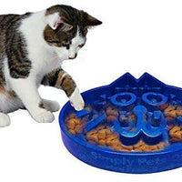 Tazón de alimentación lenta para gato | Tazón de alimentación lenta para mascotas | Lenta alimentación, ecológico de bambú duradero sin fibra tóxica, diseñado por veterinarios, diseño profesional (azul, púrpura, marfil) - BESTMASCOTA.COM