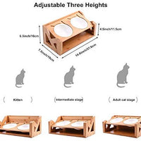 Petsoigné - Mesa de comedor para mascotas con soporte elevado de madera para mascotas, cuencos elevados con soporte oblicuo para comer más cómodamente para gatos, perros, gatitos y cachorros - BESTMASCOTA.COM