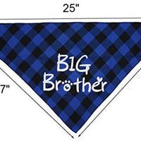 Busypaws 3 PCS Big Brother Dog Bandanas Plaid Reversible Triangle Bibs Pet Scarf Accessories - BESTMASCOTA.COM