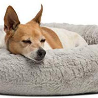 Best Friends by Sheri Lux Fur Donut Cuddler (varios tamaños) - Cama redonda para gatos y perros, alivio ortopédico, autocalentamiento y acogedor para un sueño mejorado, Prime, lavable a máquina, parte inferior resistente al agua - BESTMASCOTA.COM