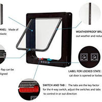 Rikounan Puerta de gato con 4 vías de bloqueo, puertas silenciosas para gatos, puertas grandes para interior y exterior, fácil instalación, puerta de solapa premium para gatos y perros pequeños - BESTMASCOTA.COM