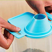 Contenedor de almacenamiento de alimentos para mascotas con taza de medición, boquilla de vertido y hebilla de sellado dispensador de alimentos para perros y gatos - BESTMASCOTA.COM