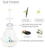 Fuente para mascotas, fuente de agua para gatos, dispensador de agua para gatos y perros, 3 maneras de beber, luz LED azul, alfombrilla y 2 cepillos de limpieza, doble filtración con filtro de carbono y filtro de esponja - BESTMASCOTA.COM
