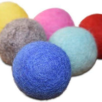 Comfy Pet Supplies - Juego de 6 bolas de fieltro de lana 100% para gatos y gatitos, hechas a mano, coloridas bolas de lana ecológicas para gatos - BESTMASCOTA.COM