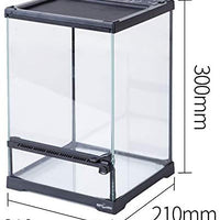 REPTI ZOO Mini Terrario de Cristal Reptil, Puerta de Apertura Delantera Vista Completa Visualmente Atractivo Mini Reptil o Anfibios Hábitat de Cristal - BESTMASCOTA.COM