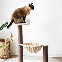 Catry, hamaca para árbol de gatos con postes de sisal natural y plumas para gatitos - BESTMASCOTA.COM