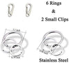 IVIA - Clips para etiquetas de perro, múltiples tamaños de acero inoxidable 304, clip rápido con anillos/fácil cambio de identificación para mascotas para collares y arneses. - BESTMASCOTA.COM