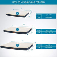 Cama ortopédica para perros de Petsure M/L/XL (30/36/44 pulgadas) para mascotas pequeñas, medianas, grandes de hasta 50/75/100 libras - Cama de espuma para perros con parte superior de forro polar de felpa - Funda lavable - Gris/Azul vaquero - BESTMASCOTA.COM