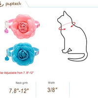 PUPTECK - Collar de gato con accesorios de flores extraíbles y campana – ajustable, desprendimiento - BESTMASCOTA.COM