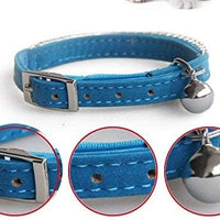 Yangbaobao - Collar ajustable de terciopelo suave para gato, con campanas, 11 pulgadas para perros y gatos pequeños - BESTMASCOTA.COM