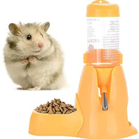 Guardians - Botella de agua para hámster, botella de agua automática para mascotas con contenedor de alimentos, base para choza, para colgar, botellas de alimentación de agua, dispensador automático para animales pequeños - BESTMASCOTA.COM