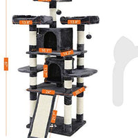 FEANDREA - Árbol de gato de varios niveles con ranura para rascador de sisal, postes de rascado, perchas de felpa y condo, centro de actividades para gatos y torre – para gatitos, gatos y mascotas - BESTMASCOTA.COM