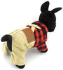 SMALLLEE_LUCKY_STORE Pet Clothes for Small Dog Cat Red Plaid Shirts Sweater with Khaki Overalls Pants Jumpsuit - BESTMASCOTA.COM