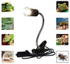 Flexible abrazadera lámpara de fijación para reptiles Soporte para lámparas de terrario para iluminación de Hábitat y calor, UVA UVB, bombilla repelente de cerámica, lámpara de calor para mascotas, soporte para bombillas, abrazadera ajustable (negro) - BESTMASCOTA.COM