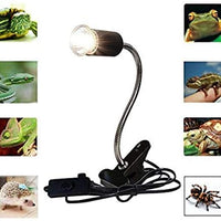 Flexible abrazadera lámpara de fijación para reptiles Soporte para lámparas de terrario para iluminación de Hábitat y calor, UVA UVB, bombilla repelente de cerámica, lámpara de calor para mascotas, soporte para bombillas, abrazadera ajustable (negro) - BESTMASCOTA.COM