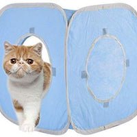 Suministros para mascotas Gato jugar Cube Toy Pop Up juego interior túnel para gato gato casa de juegos plegable tienda de campaña con correa de Velcro para gatos, gatitos, gatitos - BESTMASCOTA.COM