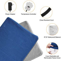 Popsky - Almohadillas de calentamiento para mascotas para perros y gatos, alfombrilla eléctrica de calentamiento para mascotas con cable resistente a las masticaciones y cubierta suave extraíble, ajuste de temperatura de 7 niveles ajustable para mascotas, - BESTMASCOTA.COM
