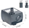 Uniclife 80 GPH Submersible Water Pump UL80 with 6ft Power Cord for Fountain Aquarium Pond Fish Tank Hydroponic - BESTMASCOTA.COM