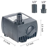 Uniclife 80 GPH Submersible Water Pump UL80 with 6ft Power Cord for Fountain Aquarium Pond Fish Tank Hydroponic - BESTMASCOTA.COM
