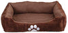 Long Rich Reversible Rectangle Pet Bed Dog Bed with Dog Paw Embroidery,Medium size, by Happycare Textiles - BESTMASCOTA.COM