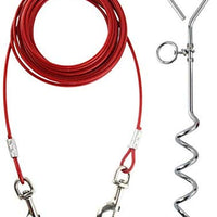 Petey's Pet Products - Cable de amarre para perros, 16 pulgadas, chapado en cromo, antióxido, ideal para acampar o el jardín, apto para arnés, correa y accesorios de cadena - BESTMASCOTA.COM