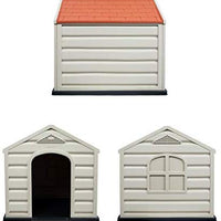 Internet's Best Outdoor Dog House | Cómodo refugio fresco | Diseño de plástico duradero | Caseta | Uso en interiores o exteriores - BESTMASCOTA.COM