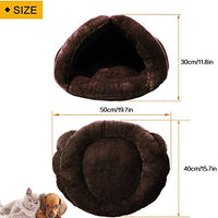 Mojonnie - Cama de gato con forro polar suave para calentar y calentar con forma de triángulo para gatos, invierno, mascotas - BESTMASCOTA.COM