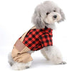 SMALLLEE_LUCKY_STORE Pet Clothes for Small Dog Cat Red Plaid Shirts Sweater with Khaki Overalls Pants Jumpsuit - BESTMASCOTA.COM