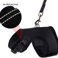PUPTECK Cat Leash Reflective Escape Proof Harness - Black Soft Mesh Adjustable - Best for Walking - BESTMASCOTA.COM