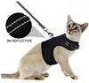 PUPTECK Cat Leash Reflective Escape Proof Harness - Black Soft Mesh Adjustable - Best for Walking - BESTMASCOTA.COM