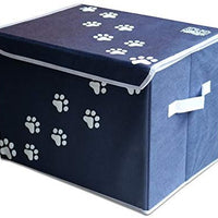 Feline Ruff - Caja de almacenamiento para juguetes de perro, tamaño grande Cesta de almacenamiento de juguetes para mascotas de 16.0 x 12.0 in con tapa. Cubo de lona plegable perfecto para juguetes y accesorios de gato. - BESTMASCOTA.COM