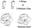 IVIA - Clips para etiquetas de perro, múltiples tamaños de acero inoxidable 304, clip rápido con anillos/fácil cambio de identificación para mascotas para collares y arneses. - BESTMASCOTA.COM