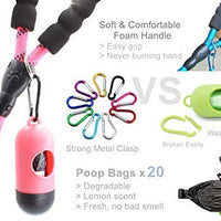 BAAPET Correa antideslizante para perro de 6 pies, antiasfixia con cubierta de cuerda duradera mejorada y asa acolchada cómoda para perros grandes, medianos y pequeños entrenamientos con bolsas de caca y dispensador - BESTMASCOTA.COM