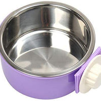 RUBYHOME Comedero para perros, cuenco de agua para mascotas, cuenco de plástico 2 en 1 y cuenco de acero inoxidable, cuenco extraíble para colgar gatos, conejos, pájaros, comida, cuenco perfecto para cajas y jaulas - BESTMASCOTA.COM