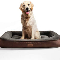 Cama para perros grande de Petsure M/L/XL (32/36/43 pulgadas) para mascotas pequeñas, medianas, grandes de hasta 45/70/100 libras – Cama para mascotas de felpa – Cama para perros extra grande para caja – Lavable a máquina – gris/marrón - BESTMASCOTA.COM