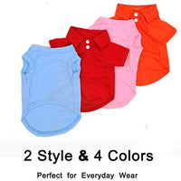 TOLOG - Juego de 4 camisetas para perros y cachorros para perros pequeños, medianos, grandes, de algodón, suave y transpirable - BESTMASCOTA.COM