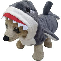 Mogoko - Disfraz de tiburón para perro, gato o gato, para Halloween, Navidad, disfraces, disfraz de tiburón azul Adorable, con capucha y forro polar - BESTMASCOTA.COM