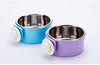 RUBYHOME Comedero para perros, cuenco de agua para mascotas, cuenco de plástico 2 en 1 y cuenco de acero inoxidable, cuenco extraíble para colgar gatos, conejos, pájaros, comida, cuenco perfecto para cajas y jaulas - BESTMASCOTA.COM