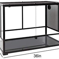 REPTI ZOO Reptile Glass Terrarium,Double Hinge Door with Screen Ventilation Reptile Terrarium 36" x 18" x 18" or 36" x 18" x 24"(Knock-Down) - BESTMASCOTA.COM