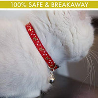 Collar de gato estrellas y luna, paquete de 3, reflectante con campana, collares sólidos y seguros para gatos, nailon, collares para gatitos, collar para mascotas, collar para gato roto, repuesto gratis - BESTMASCOTA.COM