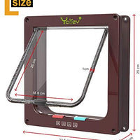 Puerta de gato Ycozy de 4 vías de bloqueo para gatos, gatos, gatos, gatitos, perros pequeños, fácil de instalar en puertas, ventanas, armario y paredes - BESTMASCOTA.COM