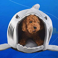 Grey Shark Bed for Small Cat Dog Cave Bed With  Removable Cushion,waterproof Bottom - BESTMASCOTA.COM